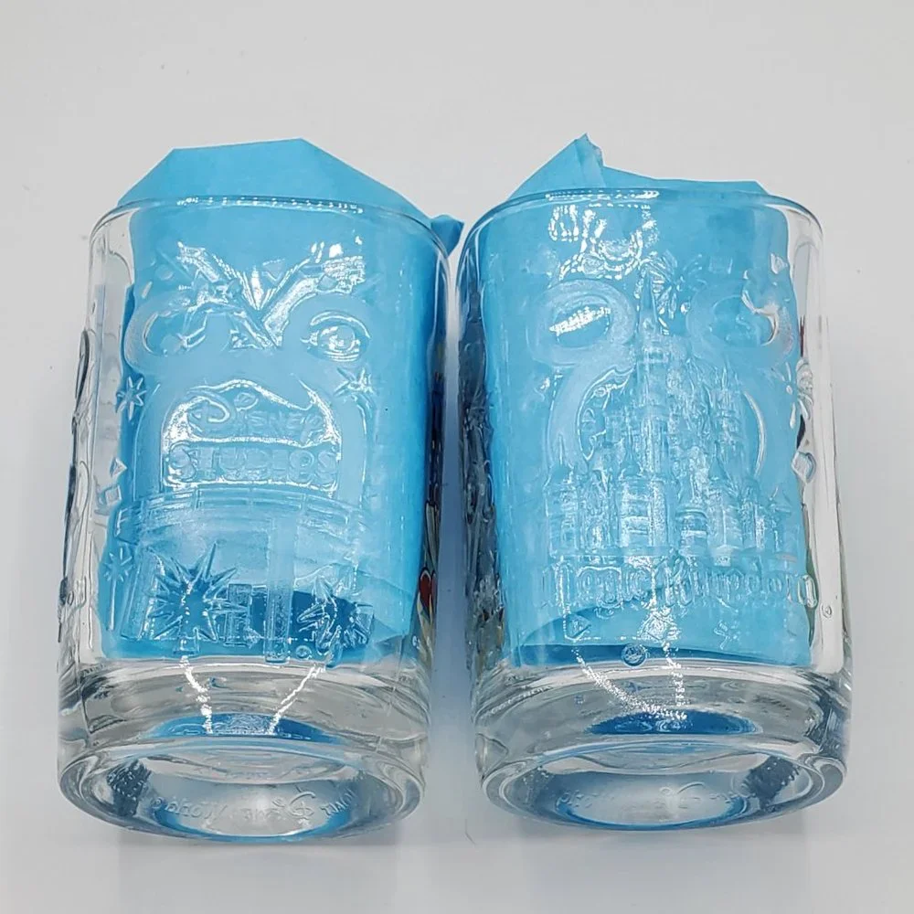 Vintage 2000 McDonald's Disney 3D design square glasses set‎ of 2
